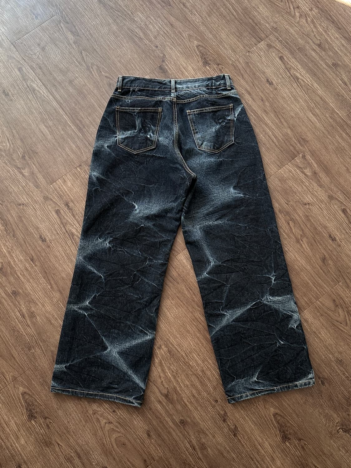 Sample 블리치 워시드 루즈 와이드 진 상품이미지9