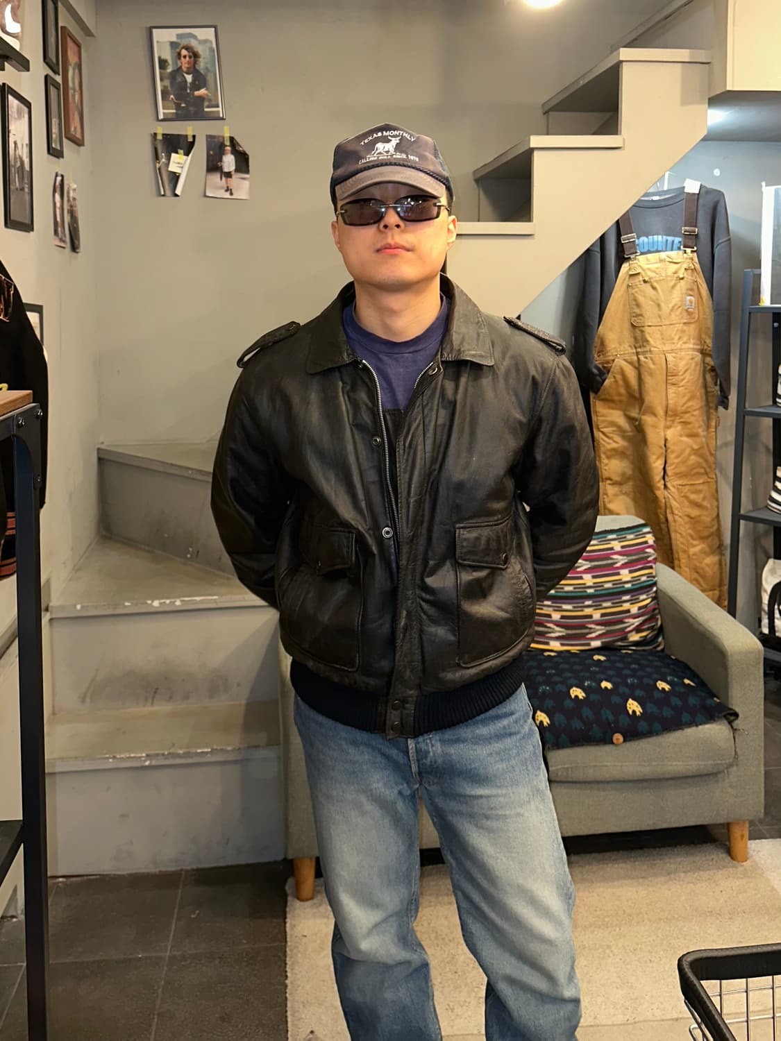 90’s Japanese cow-leather A-2 bomber 상품이미지3