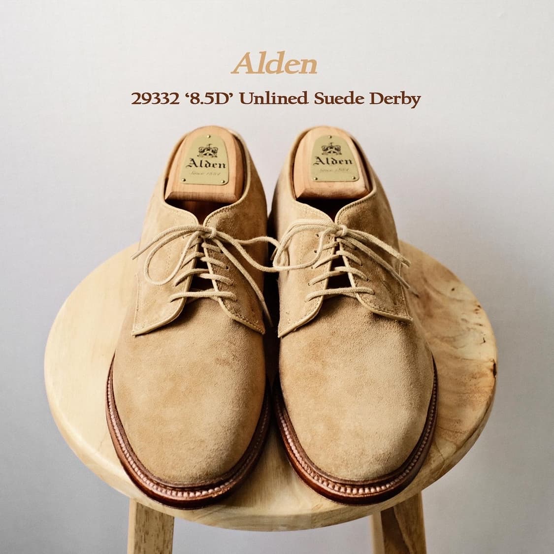 알든 29332 언라인드 스웨이드 더비슈즈 8.5D 상품이미지1