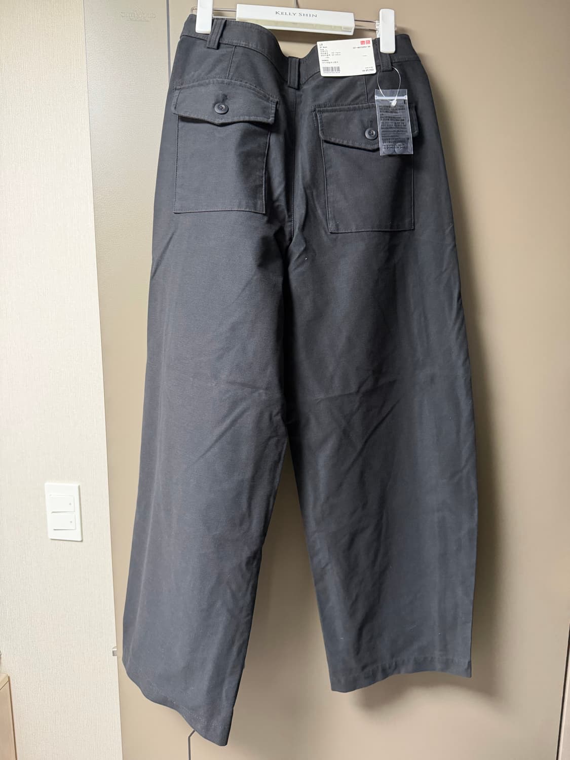 L) 유니클로 저지배럴레그팬츠 블랙 상품이미지2