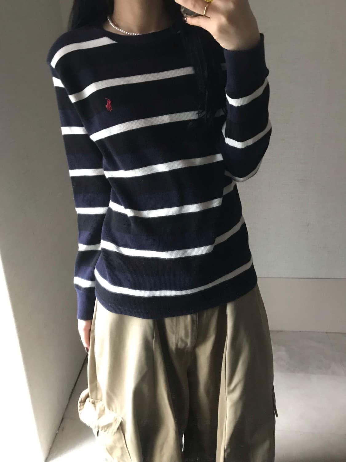 폴로 스트라이프 와플 롱슬리브 상품이미지3