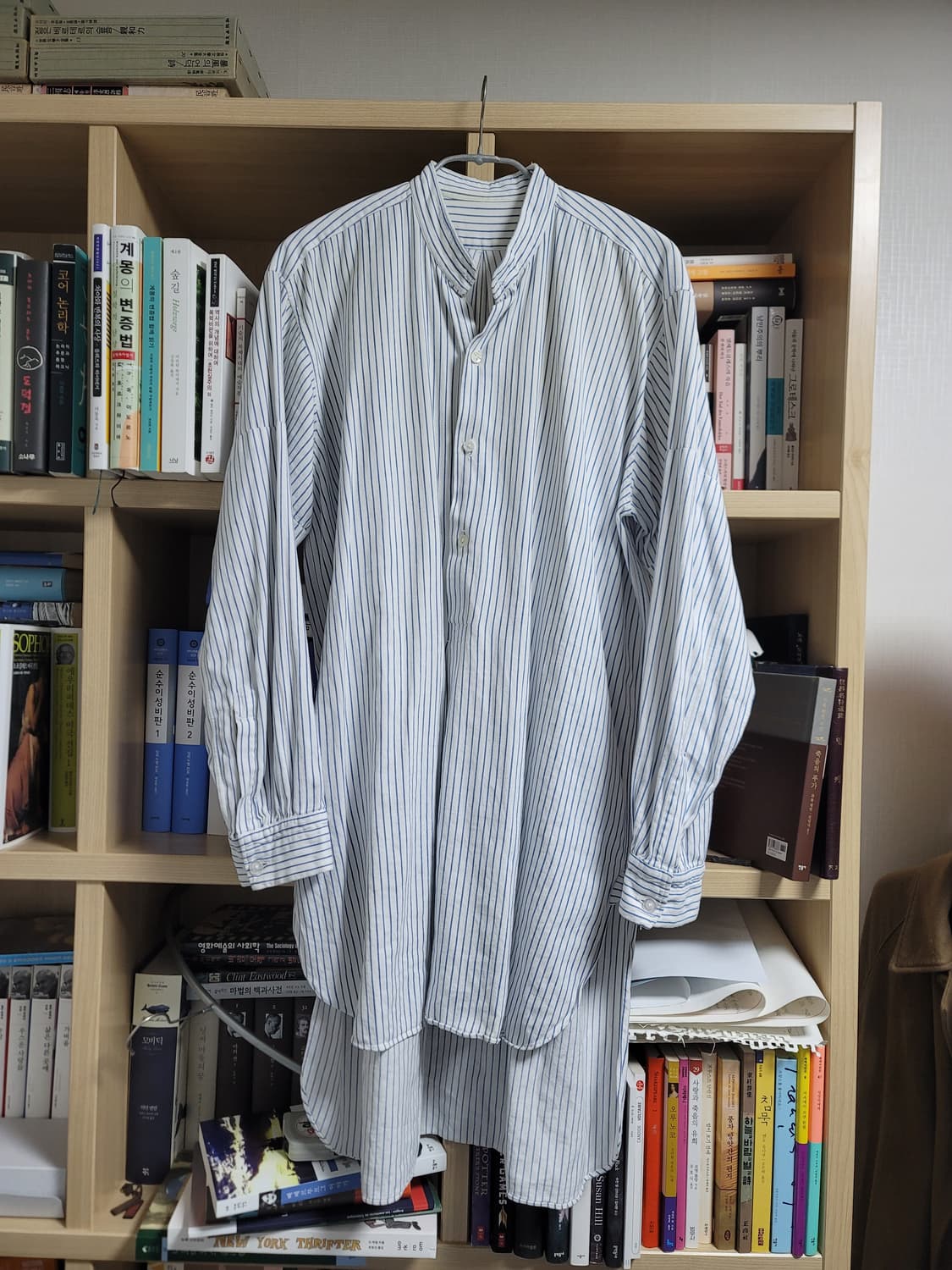 50~60년대 프렌치 그랜파 워크 셔츠 밴드카라 상품이미지1