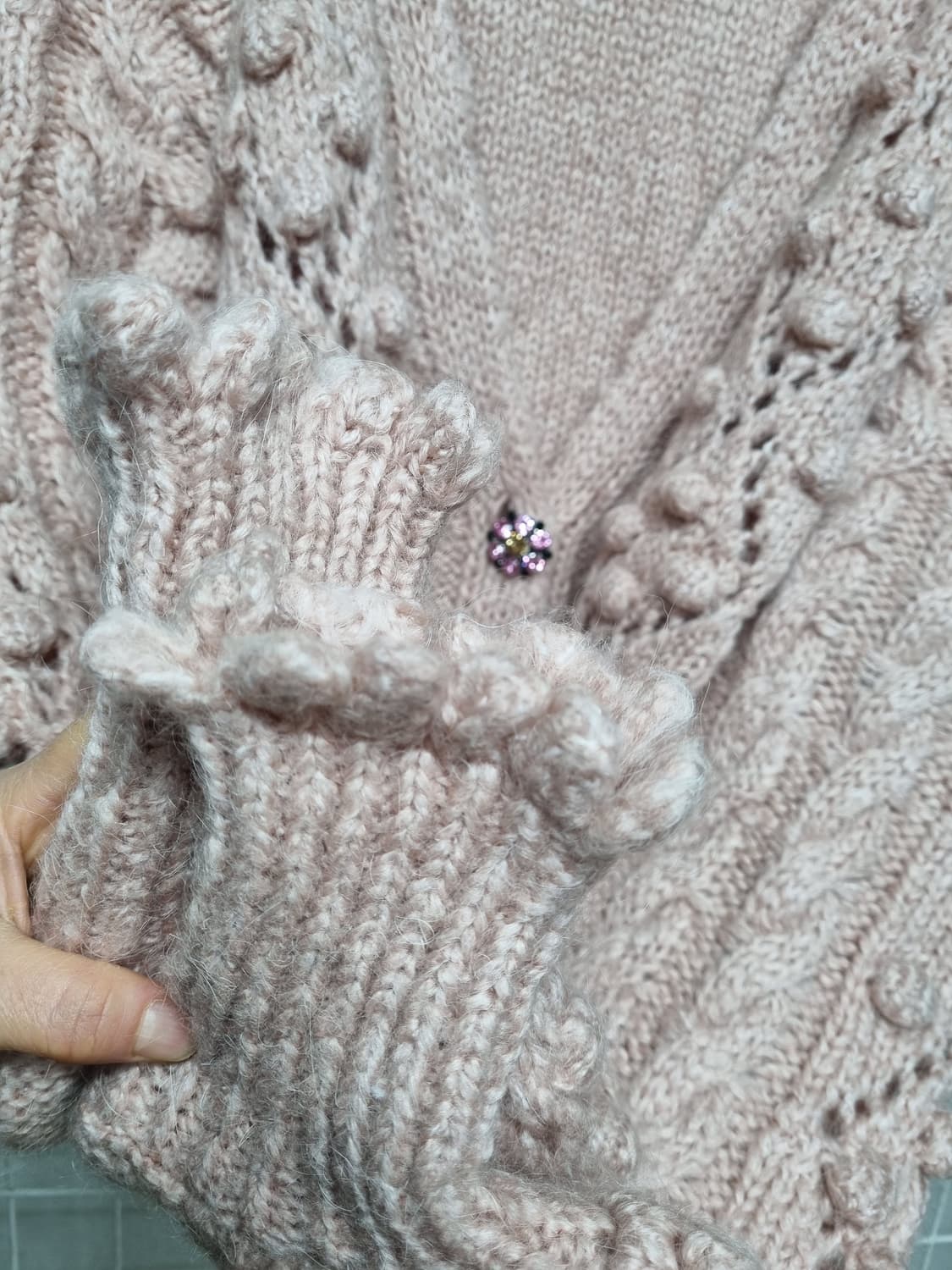 (새상품) 자라 큐빅 니트가디건 상품이미지5