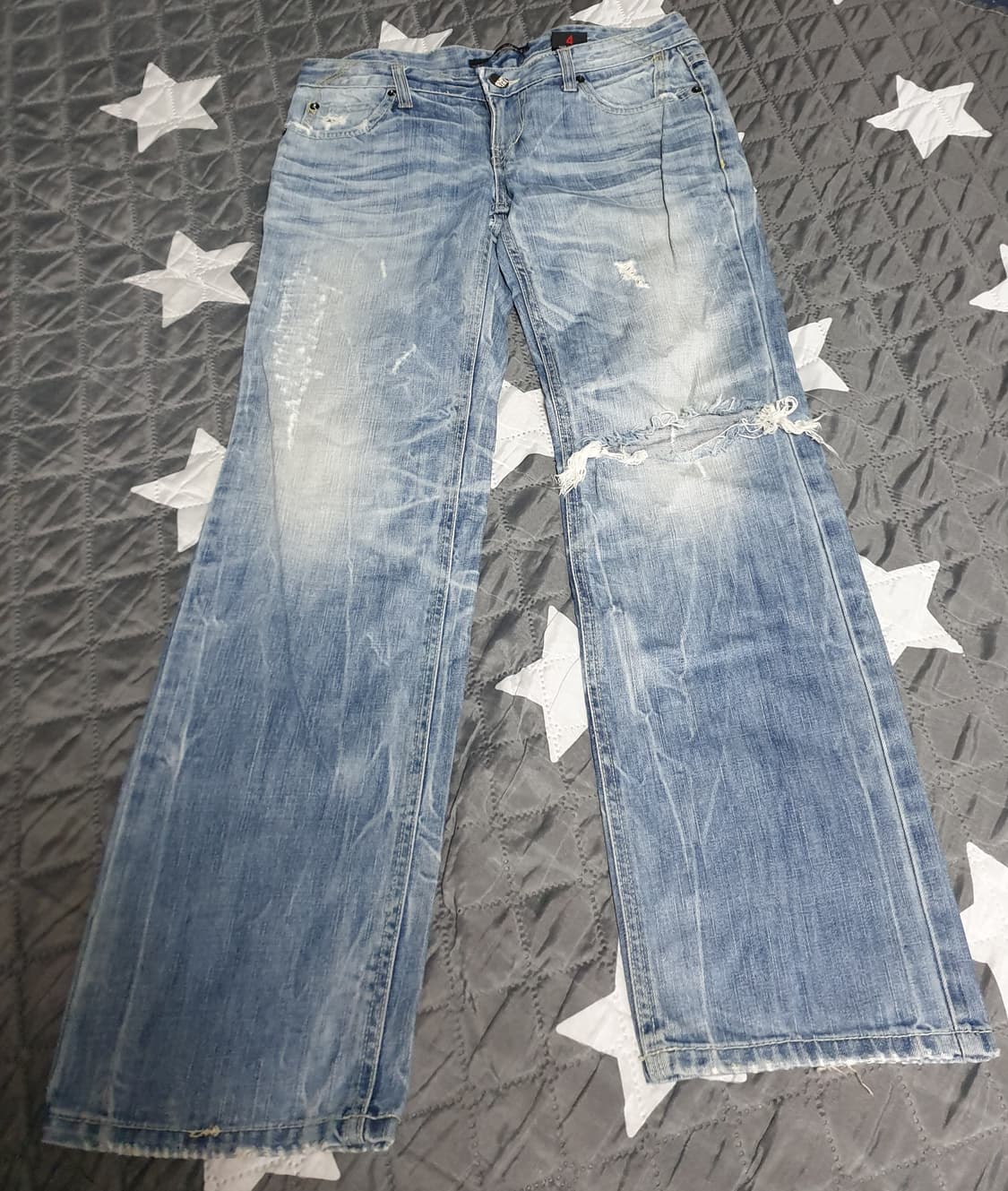 O`S JSANS 로우라이즈 Y2K 디스트로이드 데님팬츠 (30) 상품이미지1