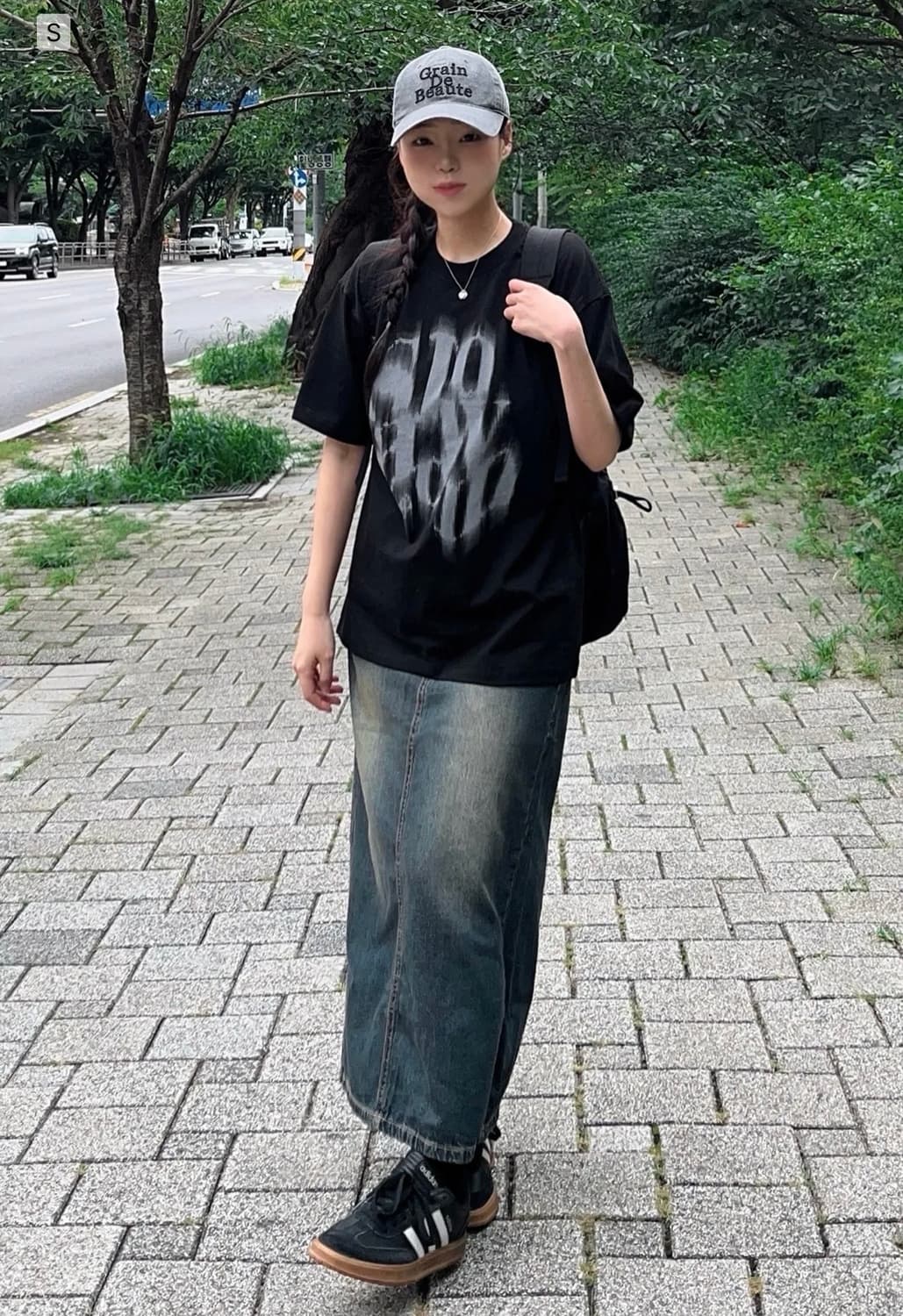 슬로우애시드 검정 반팔 상품이미지2