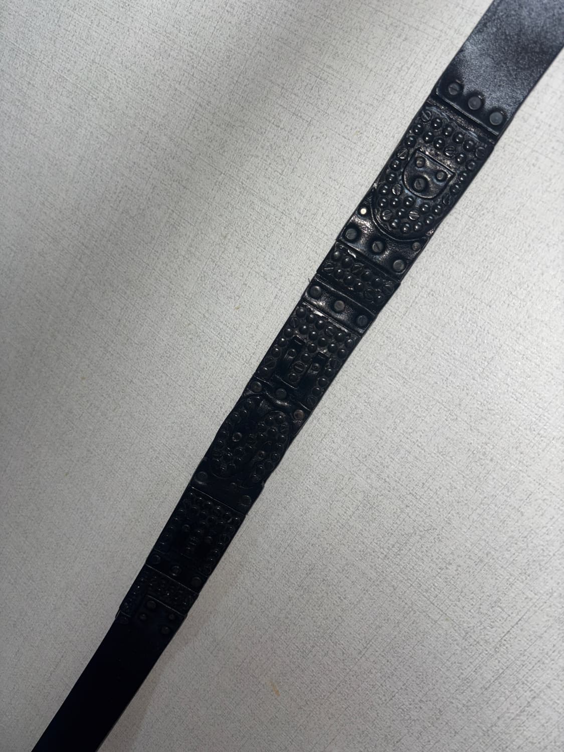 디젤 빅로고 엠블럼 스터드 빈티지 레더 벨트 상품이미지3