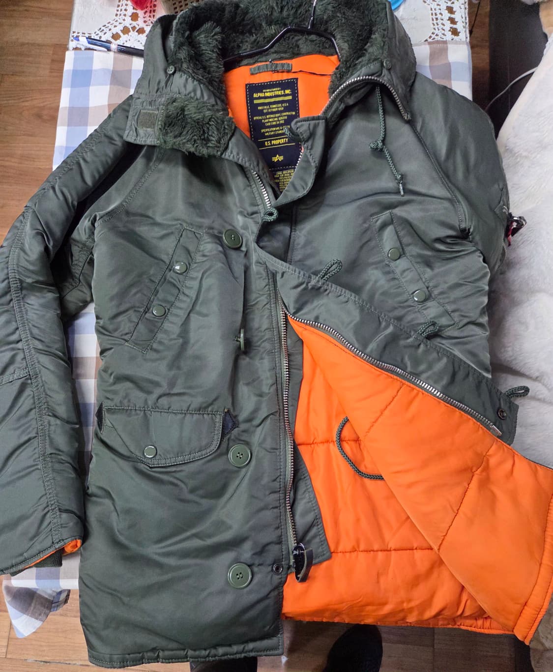 가슴95)알파인더스트리 N3B 항공 패딩 카키 상품이미지5