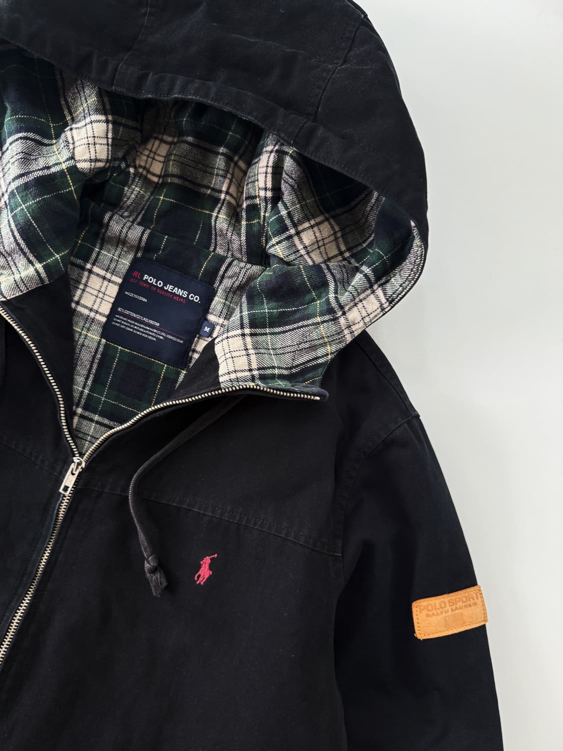 폴로 랄프로렌 00's 루즈핏 블랙 코튼 후드 점퍼 상품이미지5