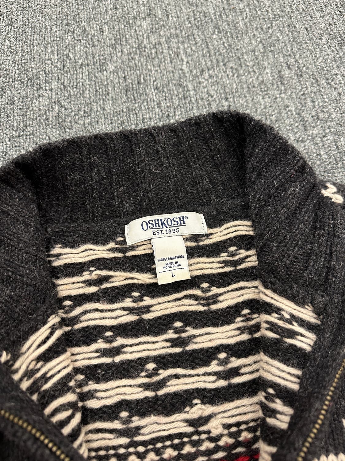 L) 오시코시 니트 집업 스웨터 상품이미지5