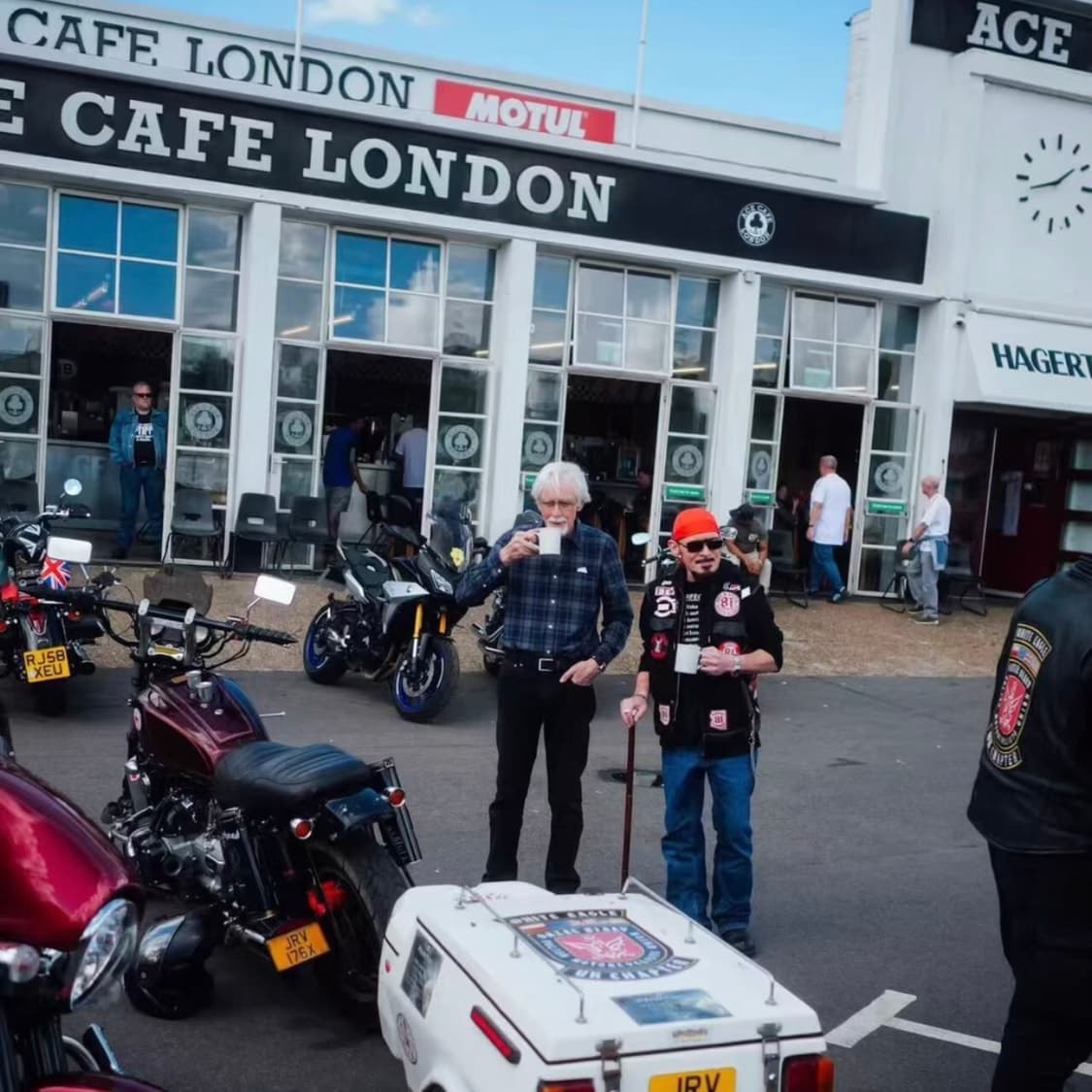 Vintage ACE CAFE 런던 스타일 스컬 모토 자켓 상품이미지4