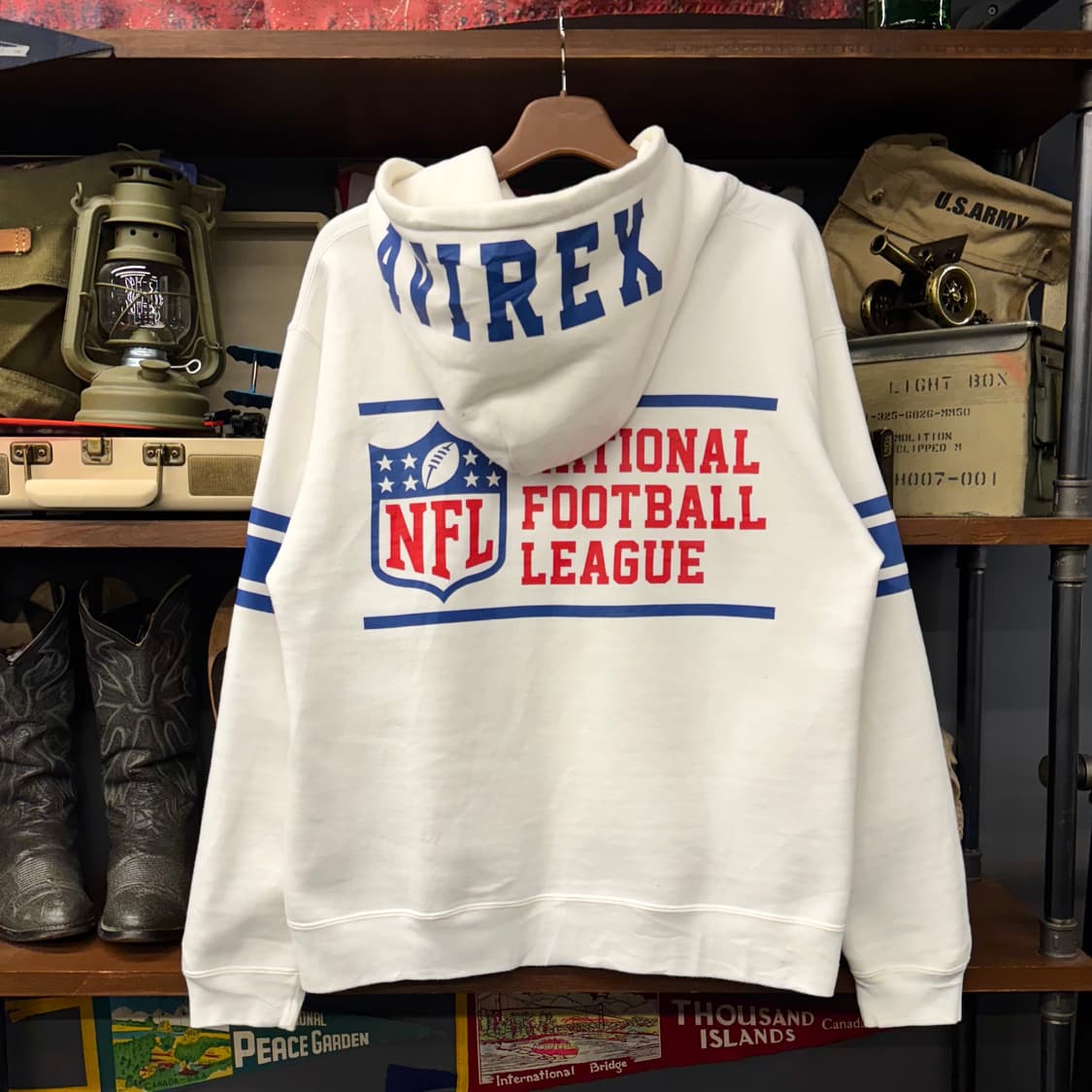 아비렉스 X NFL 빅 스펠아웃 프린팅 오버 후드 후디 N304 상품이미지2