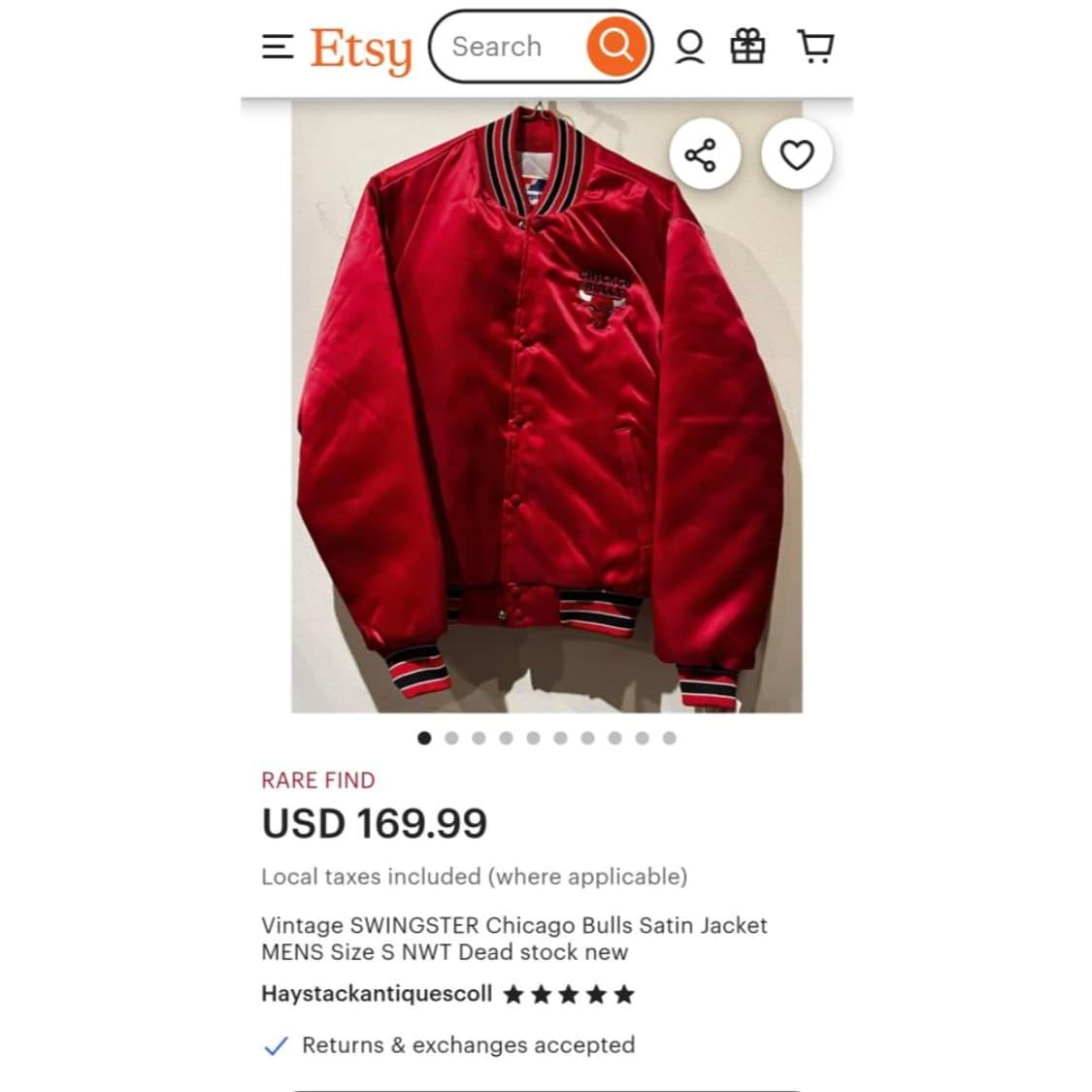 90's 스윙스터 Swingster 시카고 불스 빈티지 새틴 바시티 자켓 상품이미지6