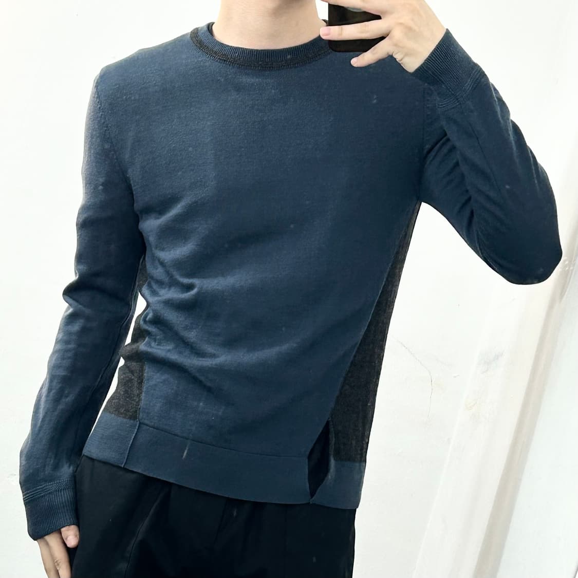 우영미 투톤 니트 상품이미지2