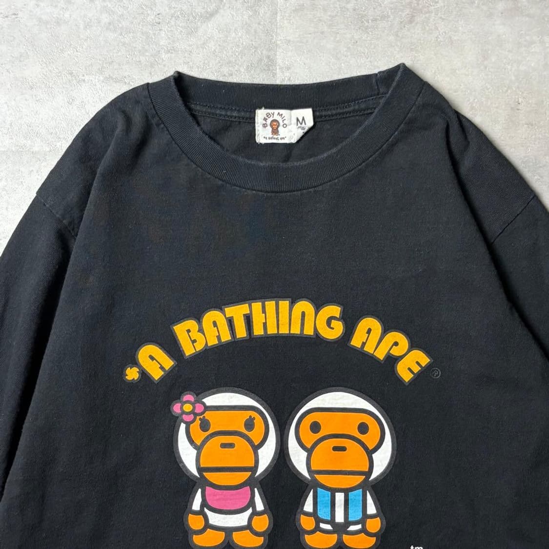  베이프 베이비 마일로 듀얼 캐릭터 롱슬리브 티셔츠 블랙 상품이미지2