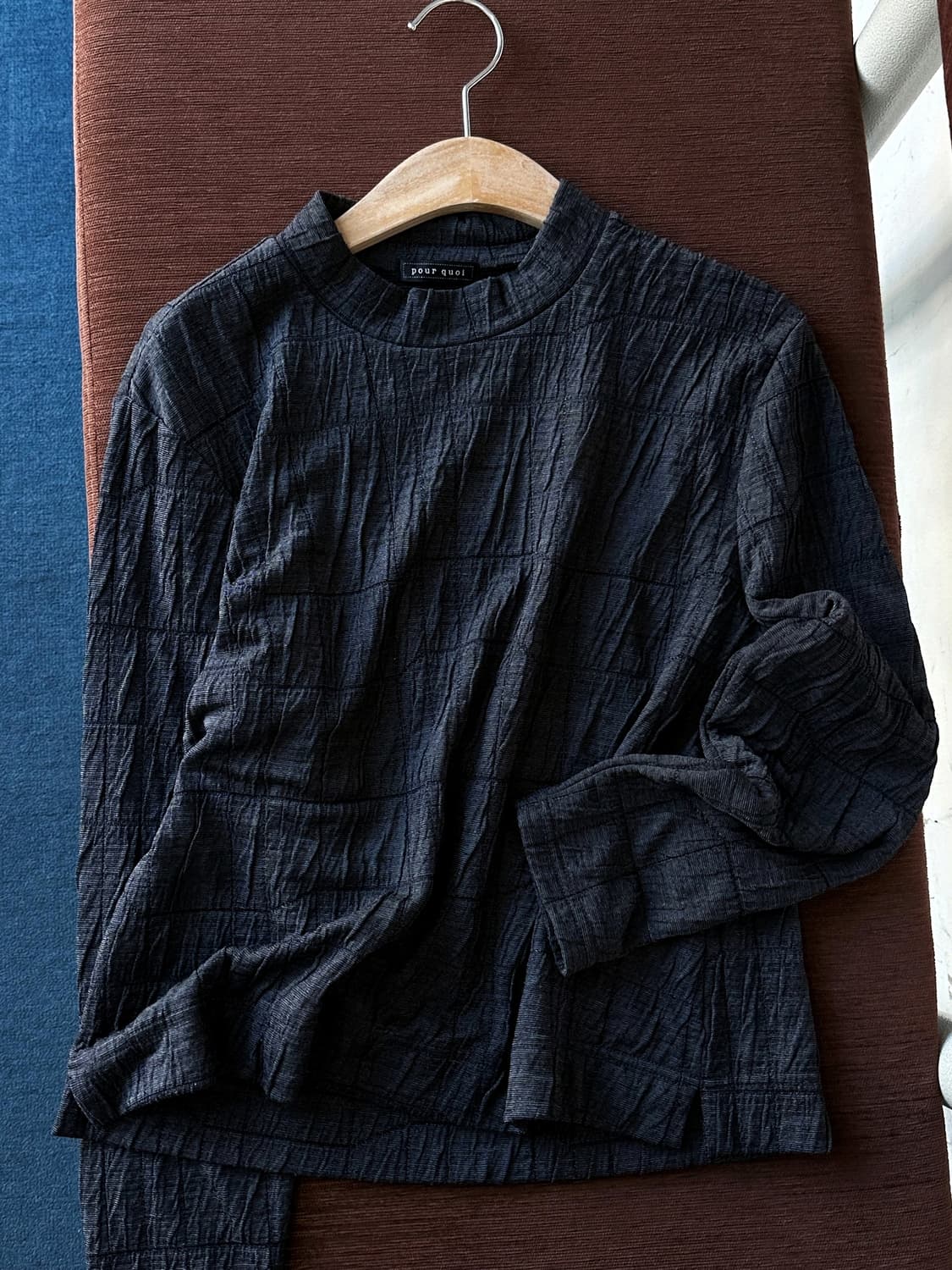 Volume pattern fabric stretched top 상품이미지5