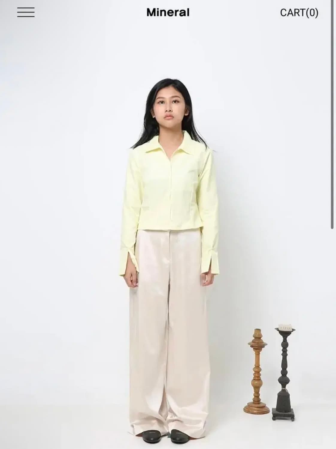 미네랄 mineral Crop shirt 크롭셔츠 (Lemon) 상품이미지1