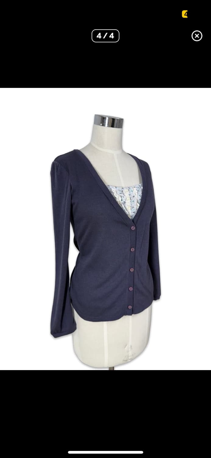 빈티지 바이올렛 모리 레이어드 가디건  상품이미지2