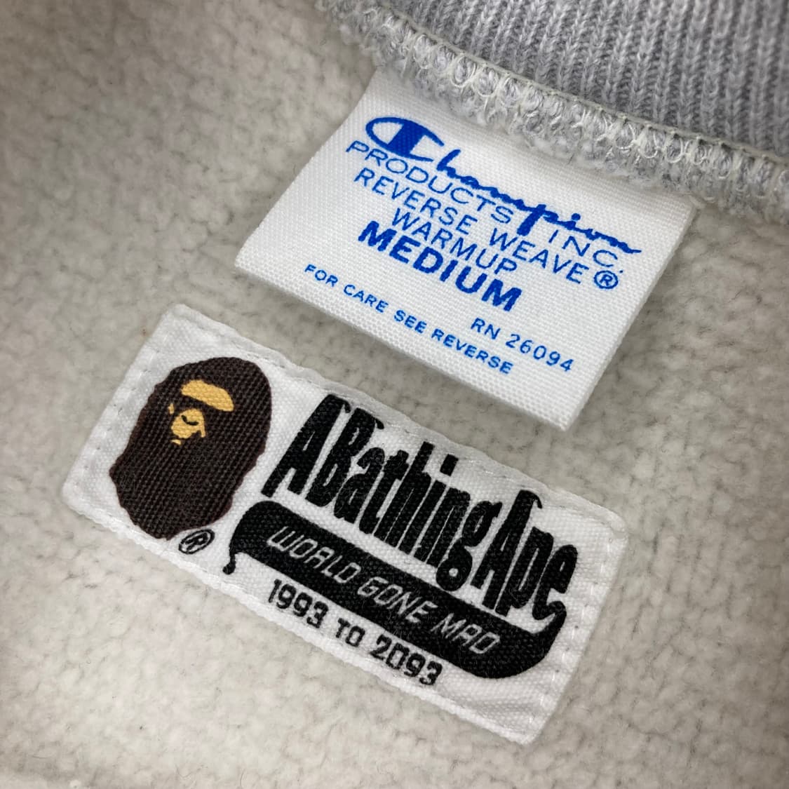 BAPE X CHAMPION 리버스위브 등판 빅 사루  상품이미지8