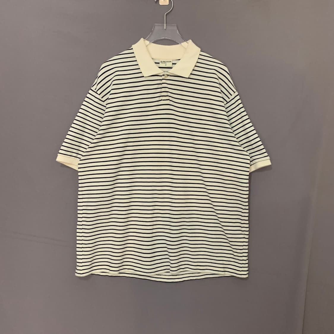3 블랭크룸 스트라이프 단가라 PK 반팔 카라티 상품이미지1