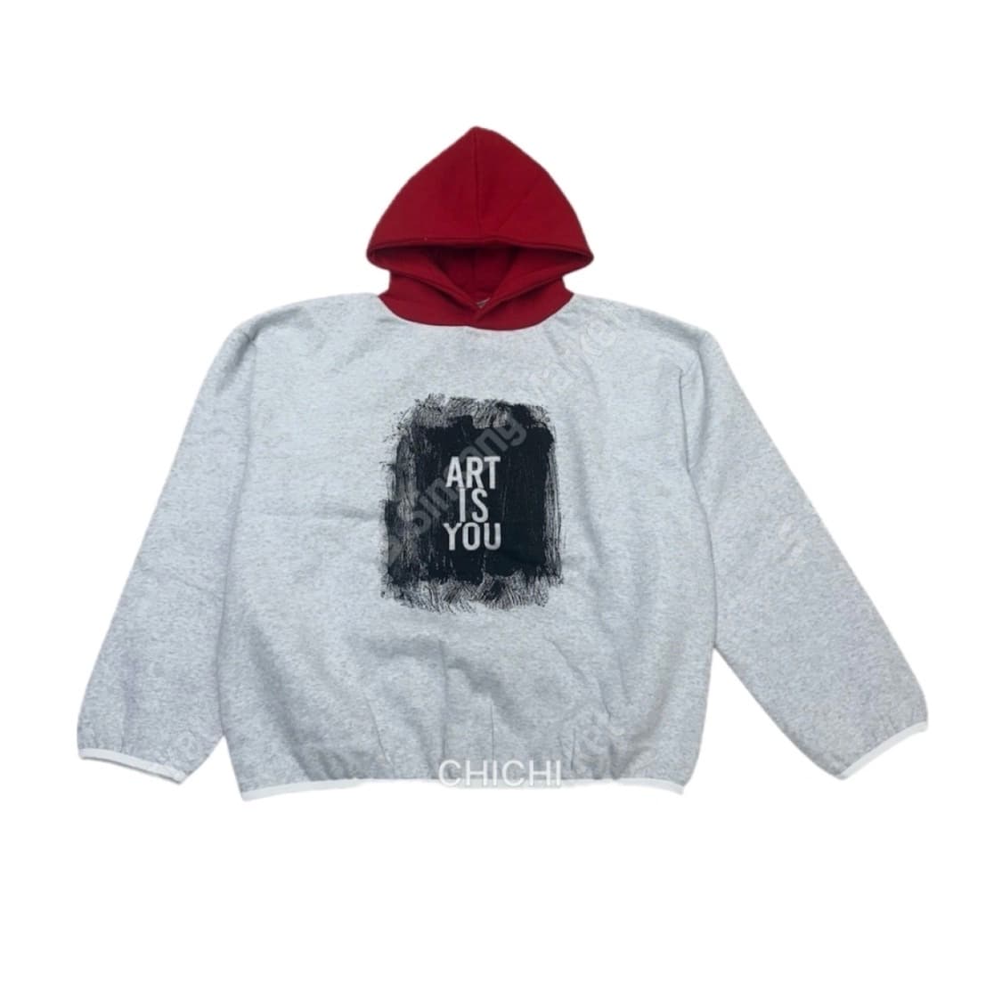 [새상품] 오버핏 배색 투톤 후드티 상품이미지1