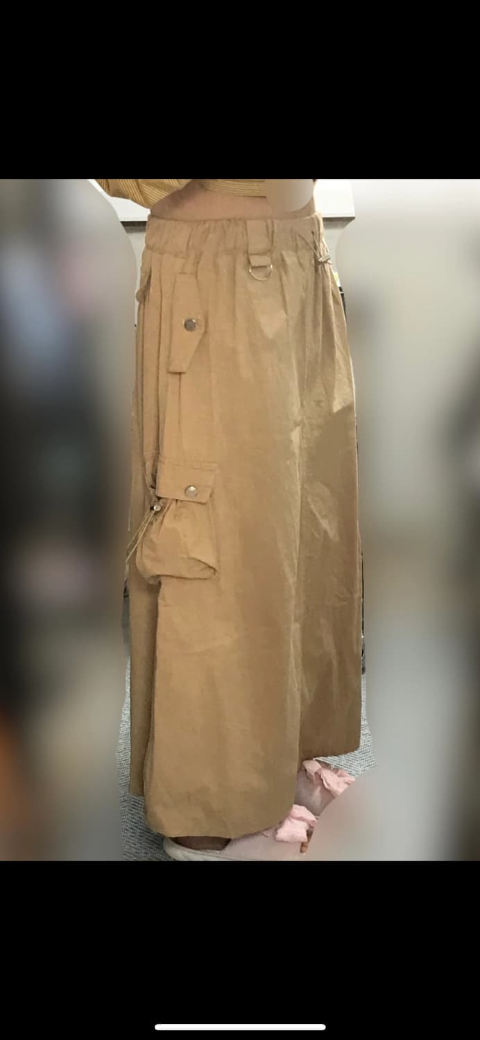 빈티지 베이지 카고 롱 스커트 상품이미지5