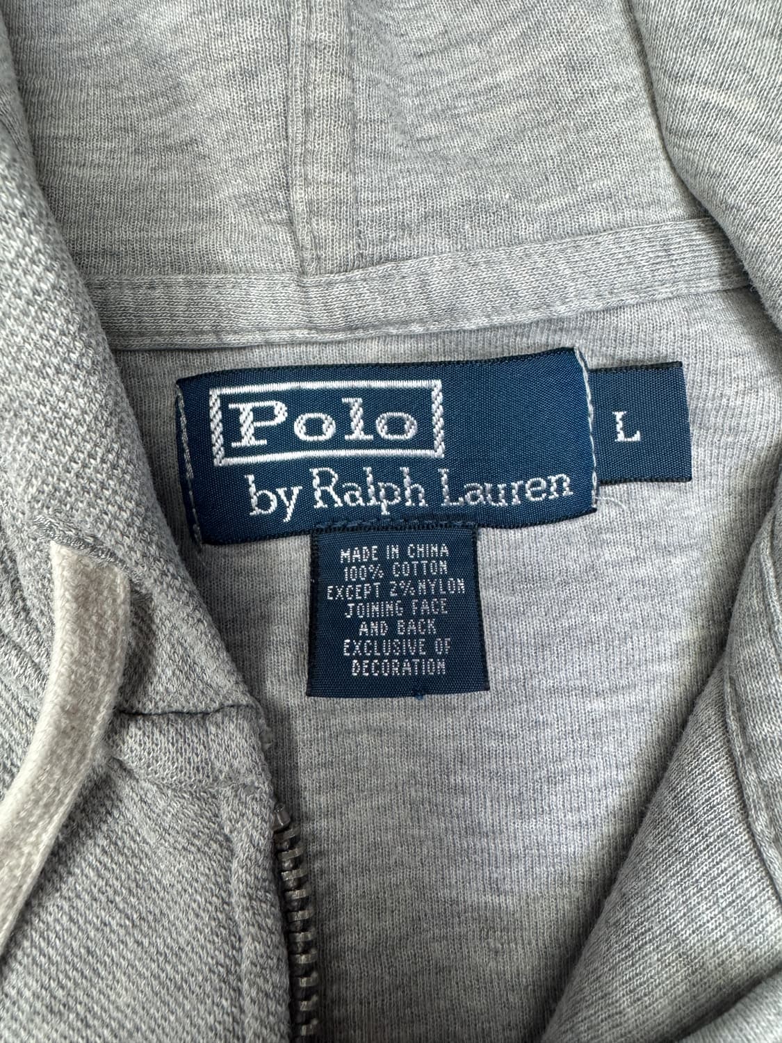 빈티지 폴로 랄프로렌 그레이 후드 집업 L 상품이미지4
