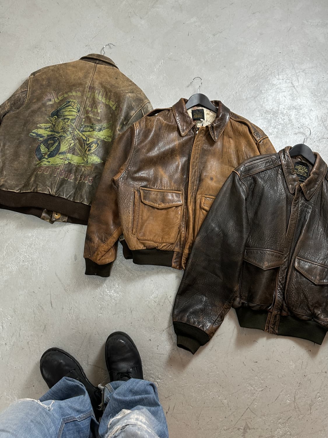 90's OG 아비렉스 레더 A-2 자켓 빈티지 레더 봄버 자켓 상품이미지1