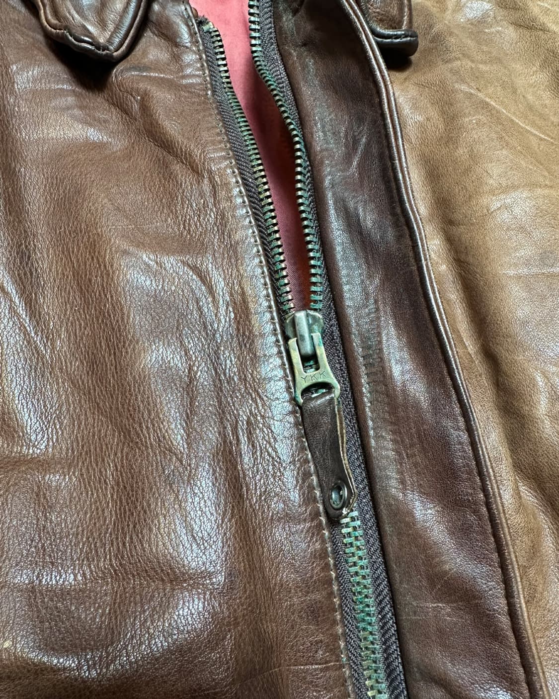 90s 헤비 리얼 레더 A-2 플라이트 자켓 made in korea 상품이미지5