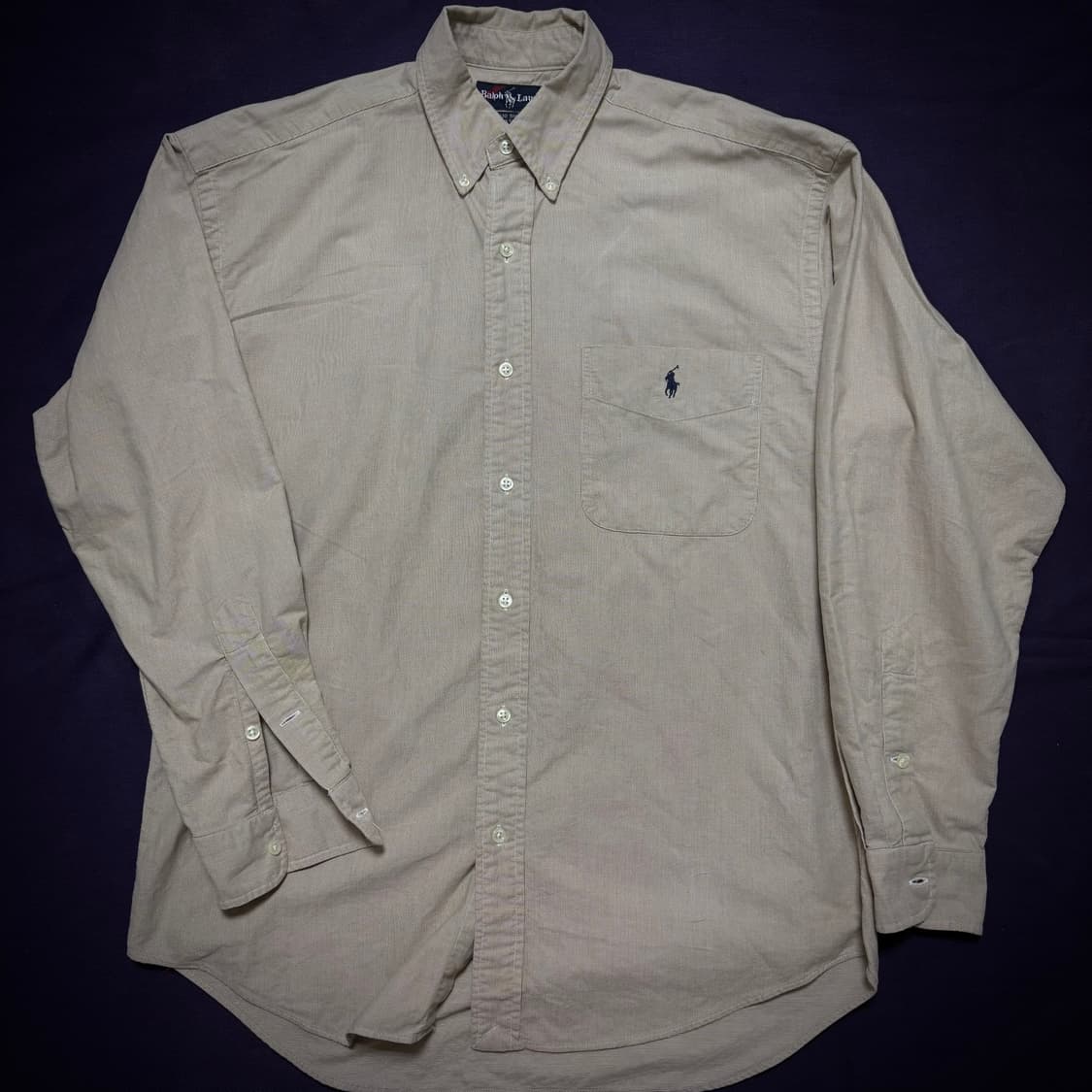90s Ralph Lauren Big Shirt Beige Cotton 상품이미지6