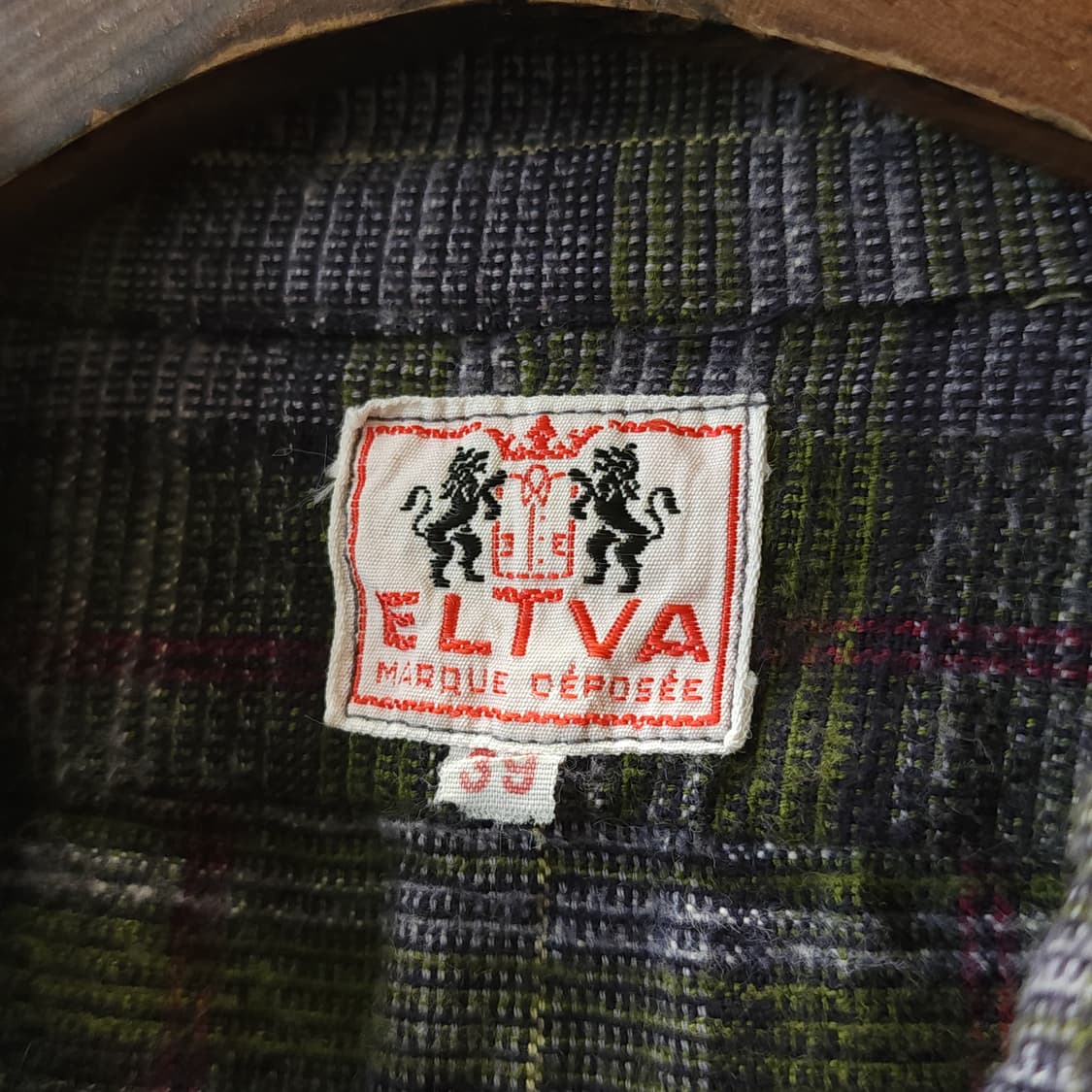 60s 프랑스 워크셔츠 플란넬 셔츠 가드너 빈티지 셔츠 튜닉 셔츠 퍼플 상품이미지5