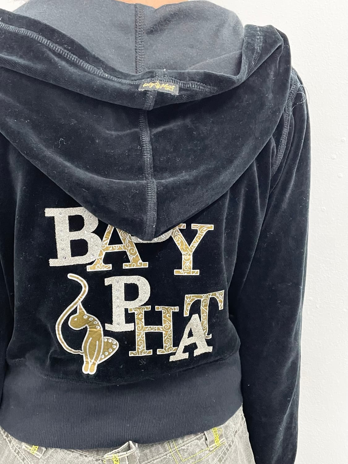 베이비펫 로고 큐빅 벨벳 집업 상품이미지5