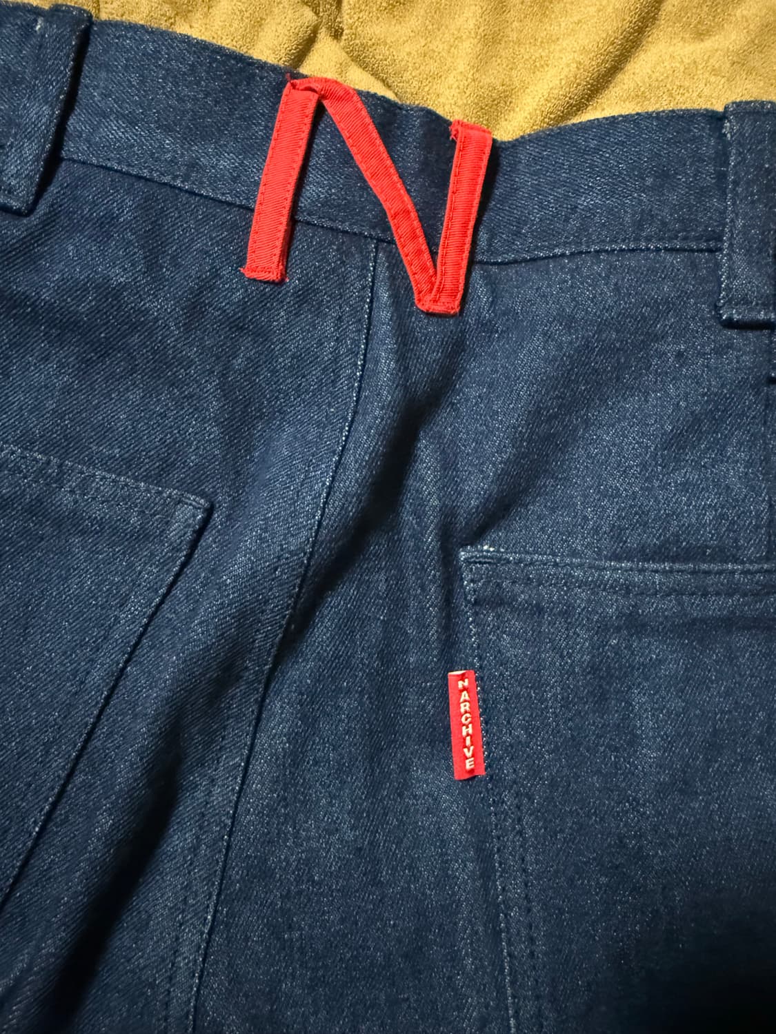 엔아카이브 컬렉션 라인 레더패치 데님 팝니다 상품이미지6