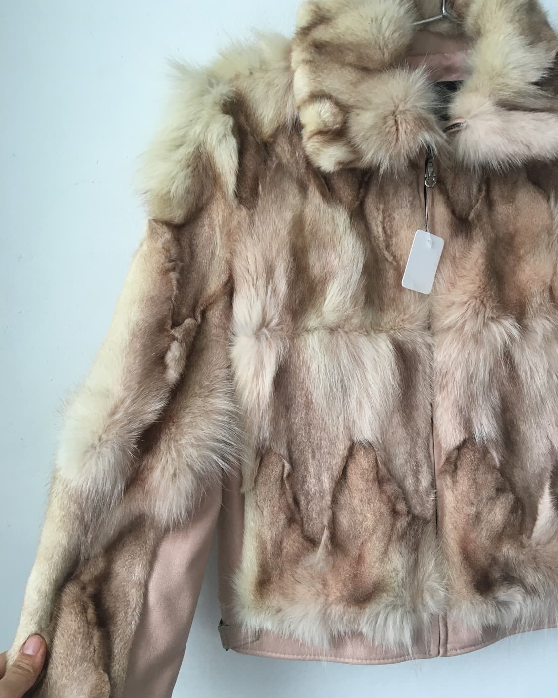 Fox fur zip up lamb leather jacket 상품이미지6