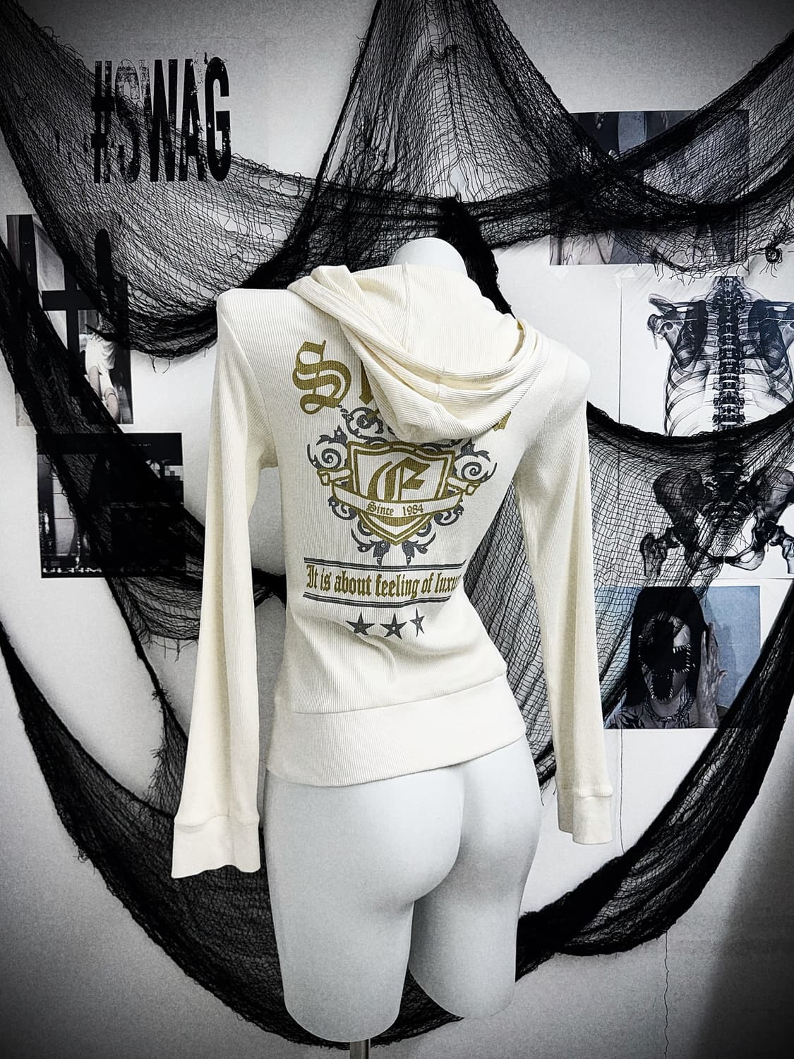 00s glitter printing hood zipup 상품이미지1