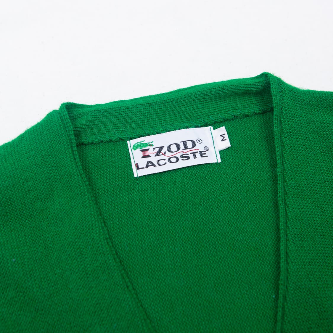 60s IZOD 라코스테 올른 아크릴 가디건 그린 상품이미지3