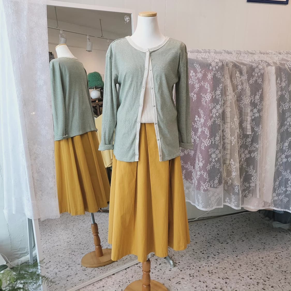 Dearful 스냅버튼 와플 가디건 상품이미지7