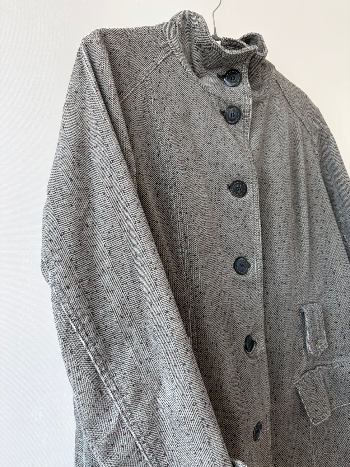 그레이&블랙 도트 발마칸 코트 상품이미지4