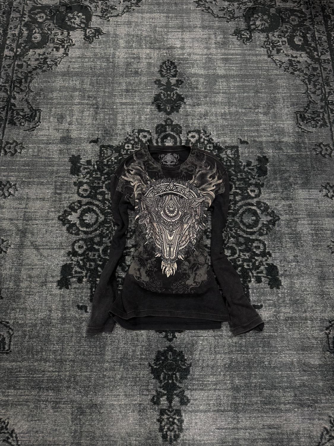 Prepotente 00s y2k baphomet ribbed cut s 상품이미지1