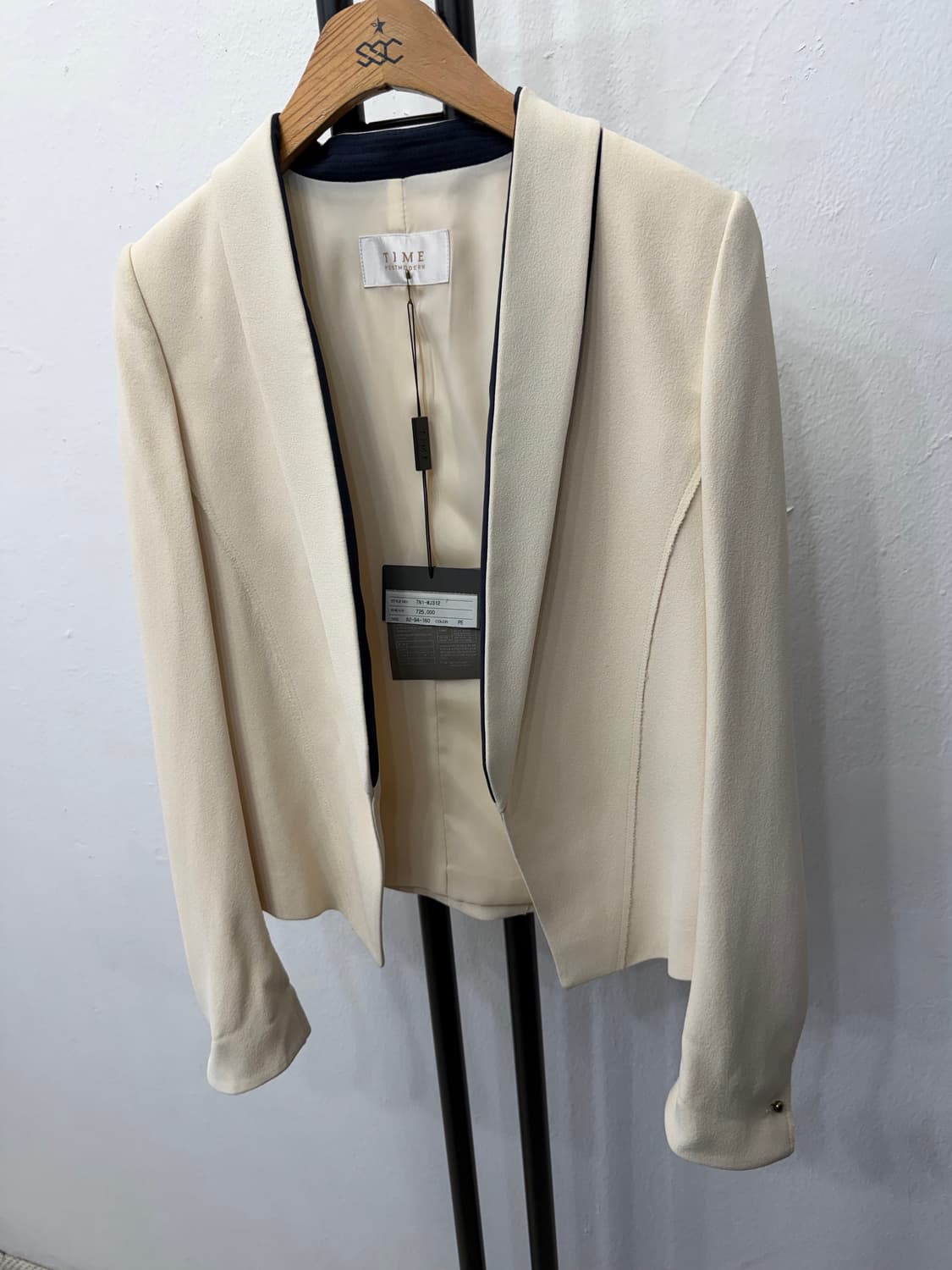 새제품) TIME 타임 한섬 정품 아이보리 여성 자켓 82 상품이미지3