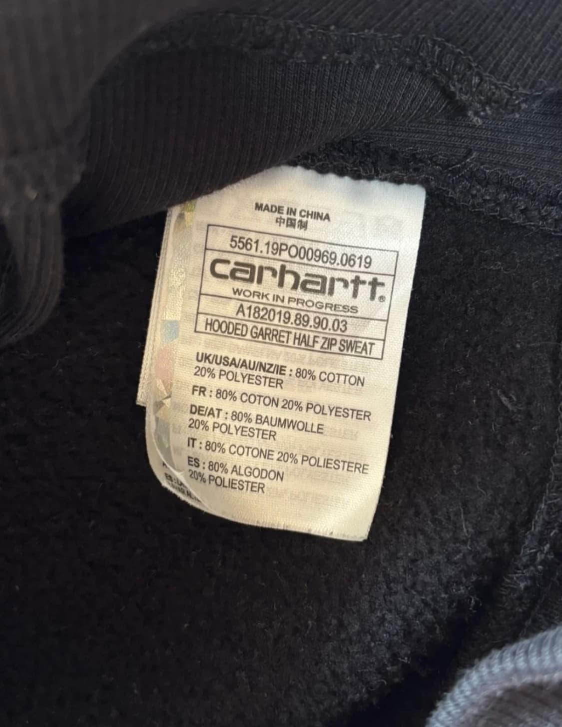 칼하트 하프 후드집업 L 상품이미지4