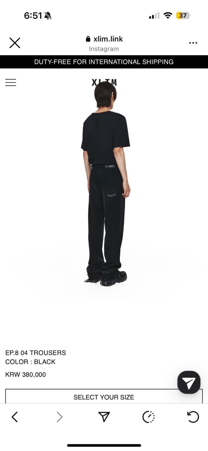 S     xlim ep.8 04 trousers 워시드 블랙 상품이미지2