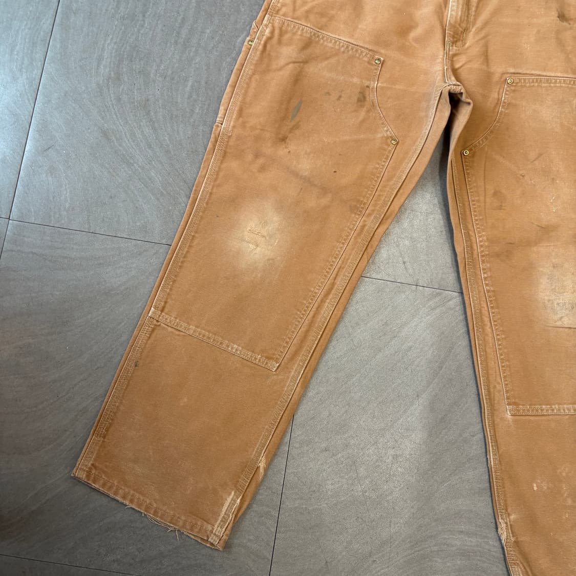 Carhartt 칼하트 오리지널 브라운 더블니 팬츠 바지 상품이미지3