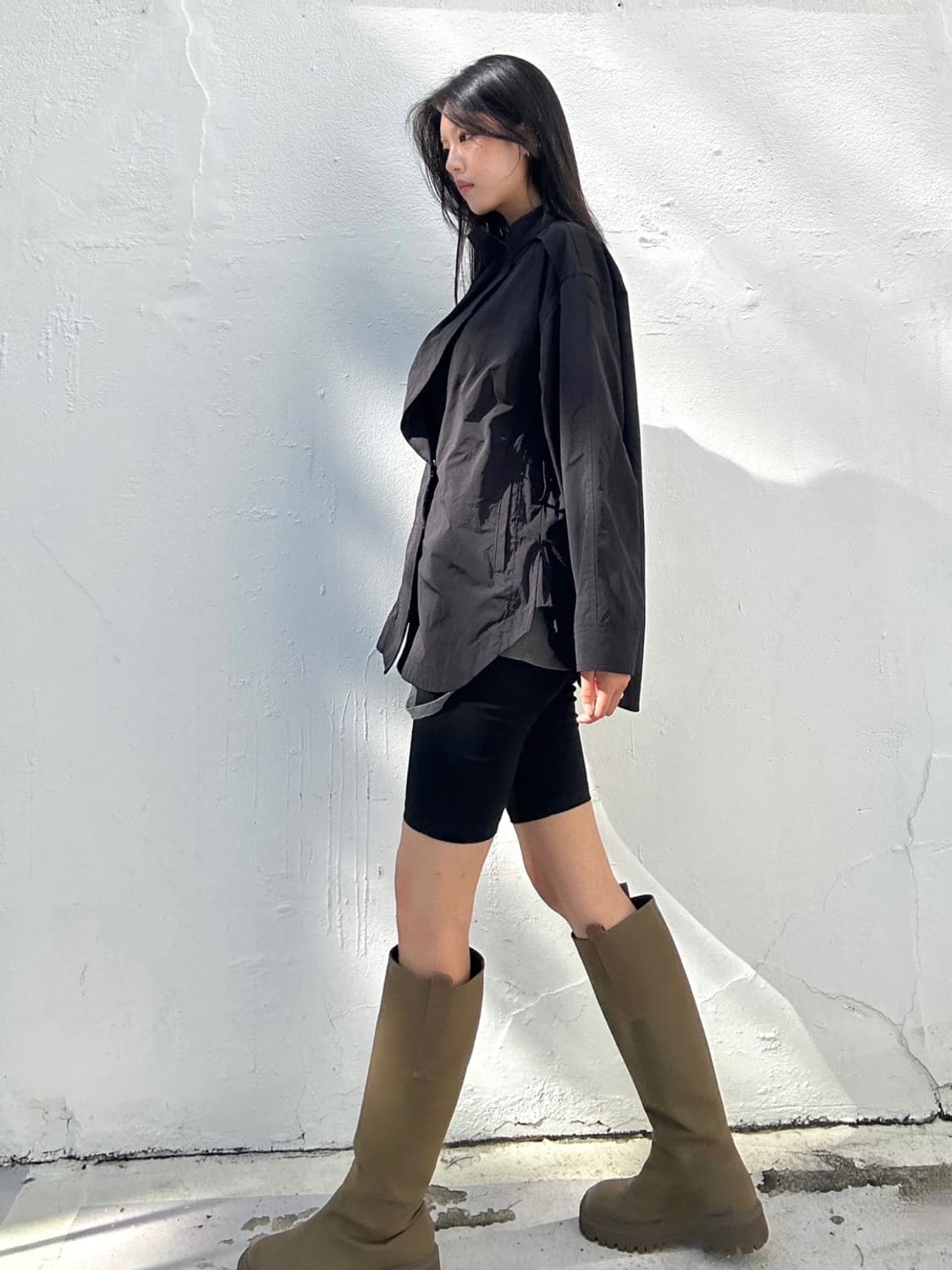 Front drape jacket / black 상품이미지1