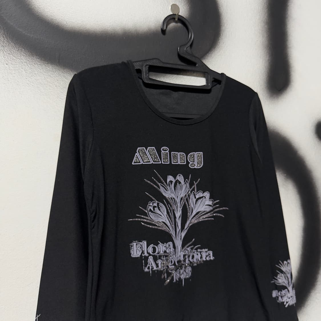 VTG 빈티지 락 고스 펑크 빅 프린팅 크롭 롱슬리브 상품이미지3