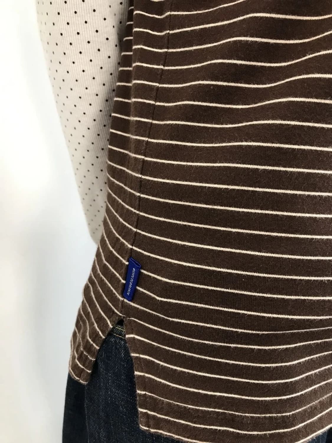 R.Newbold Stripe Henley T Shirt Brown 상품이미지5