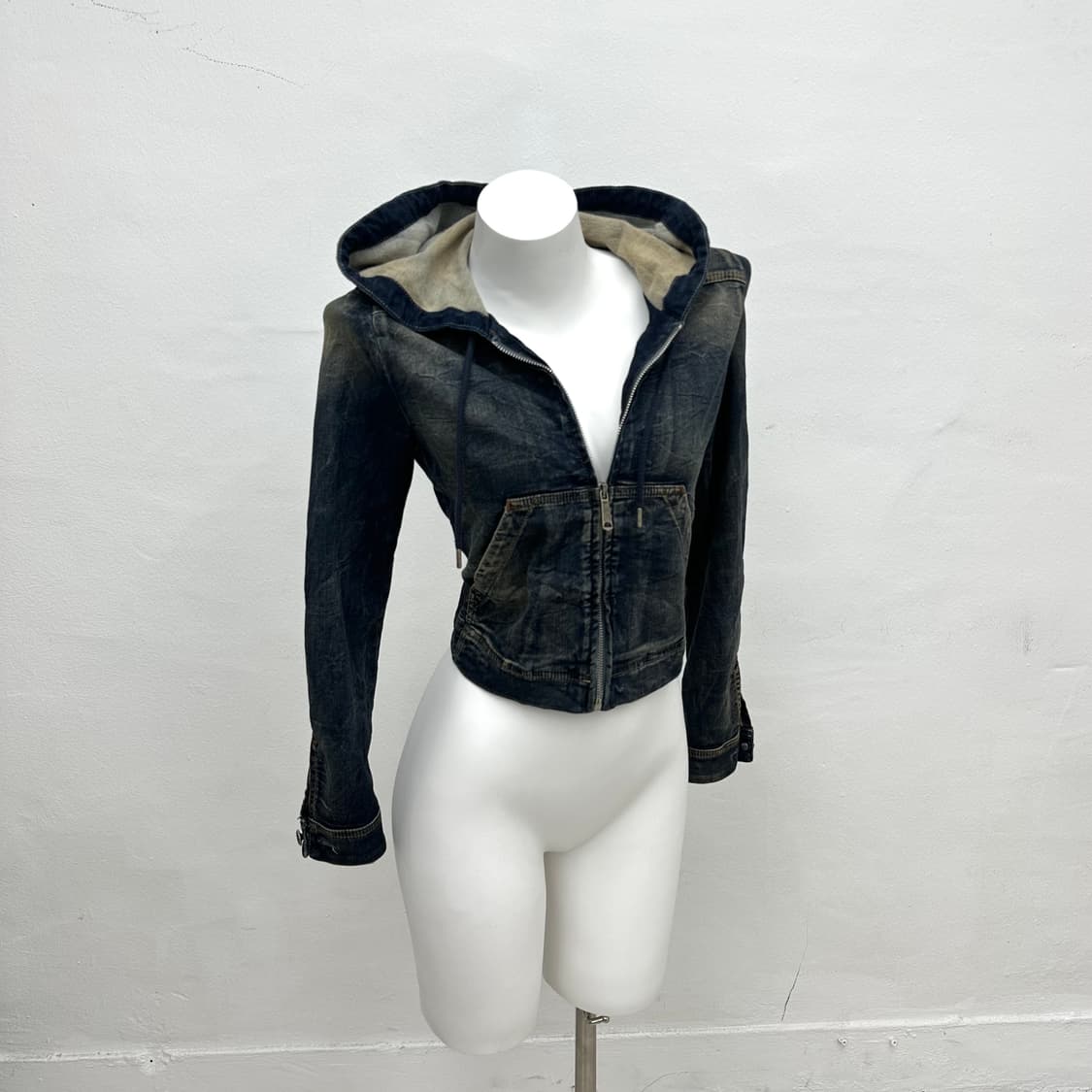 diesel denim crop hood jacket 상품이미지2