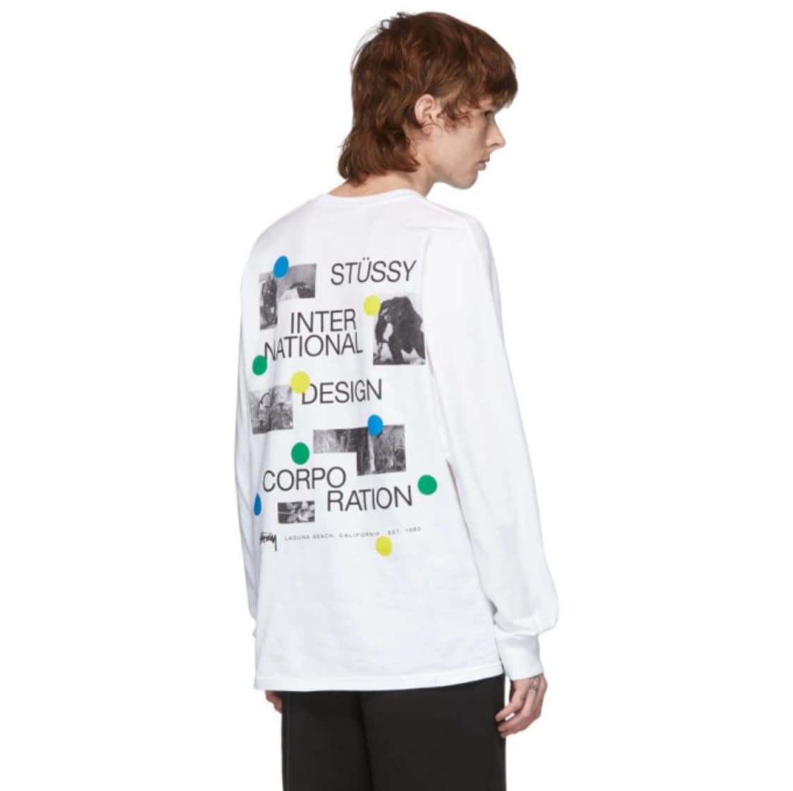 Stussy dot collage ls tee neon orange M 상품이미지5