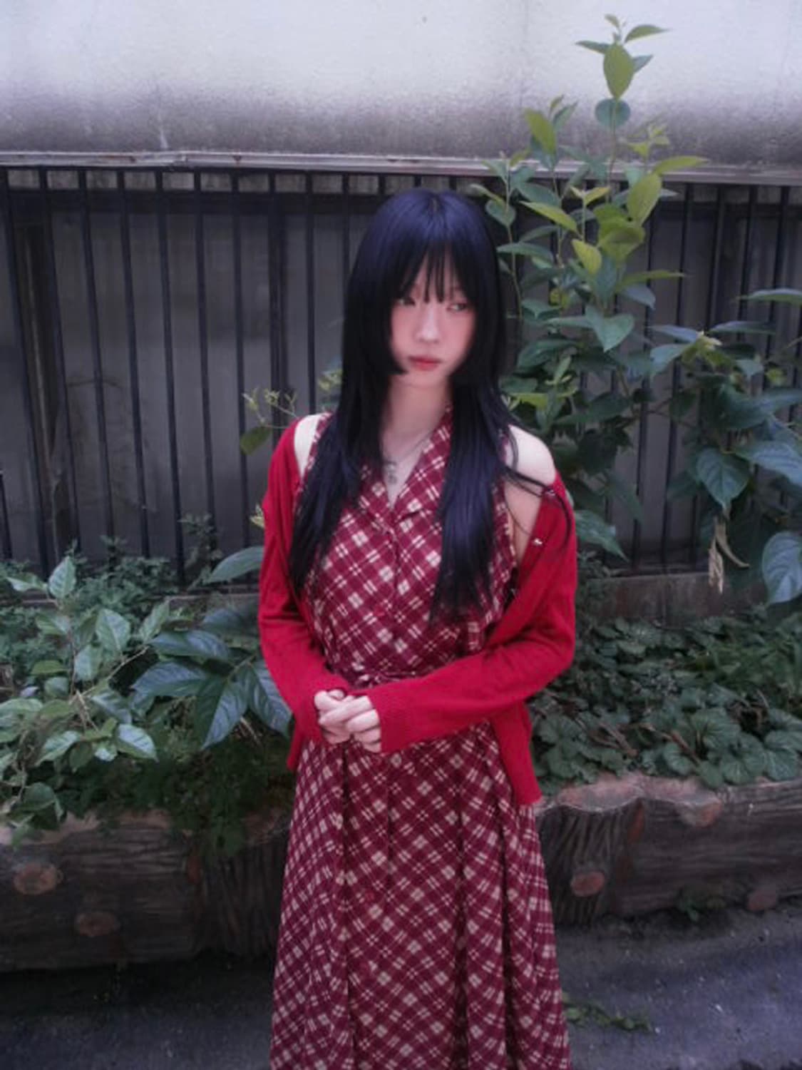 Flower Button Cardigan(Red) 상품이미지4