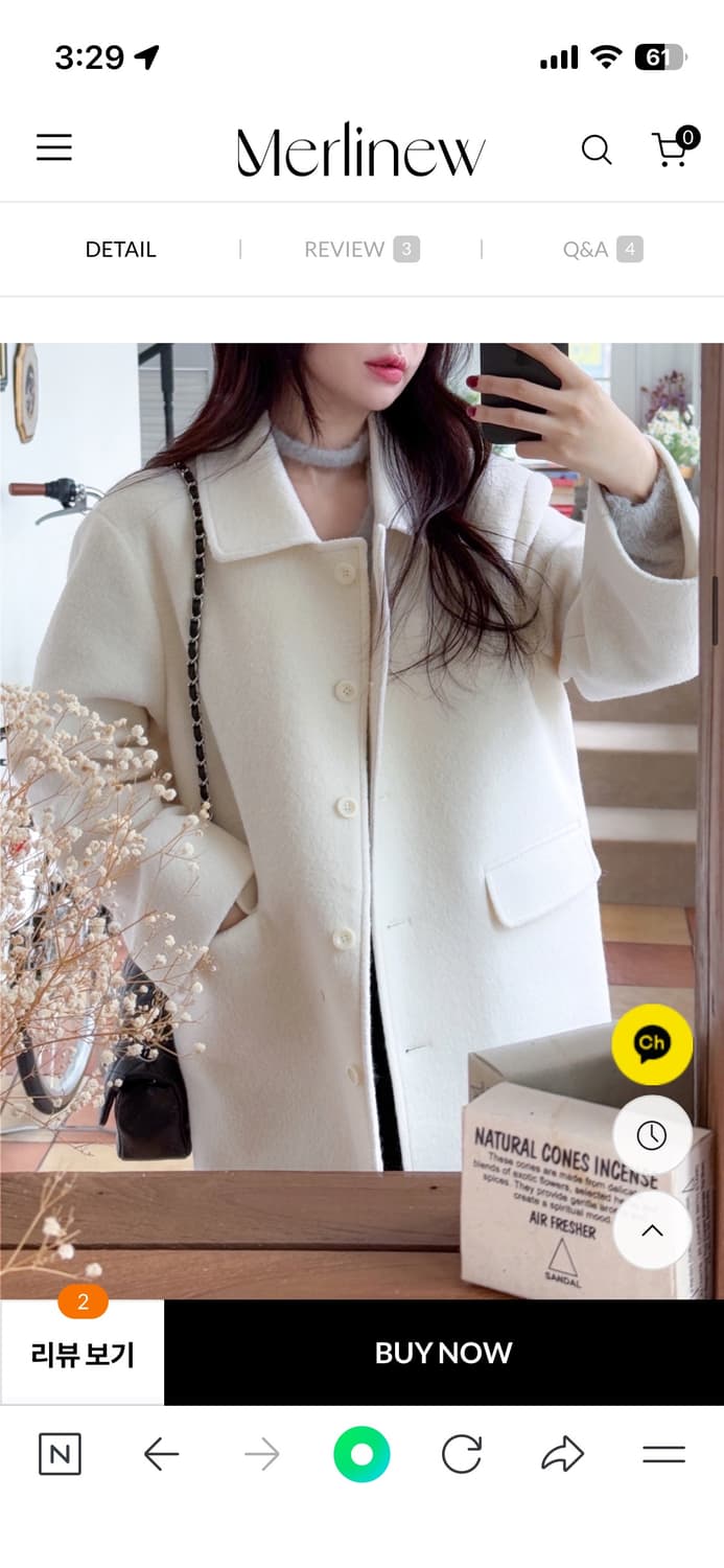 멀리뉴 베뉴 하프코트 화이트  상품이미지2