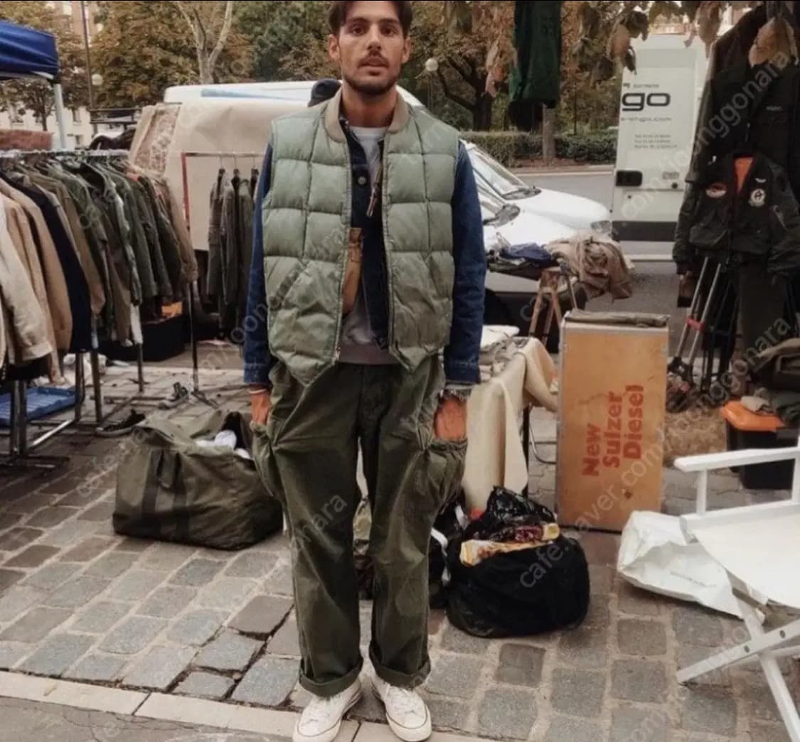 70-80s 에디바우어 푸퍼 베스트 세이지그린 상품이미지2